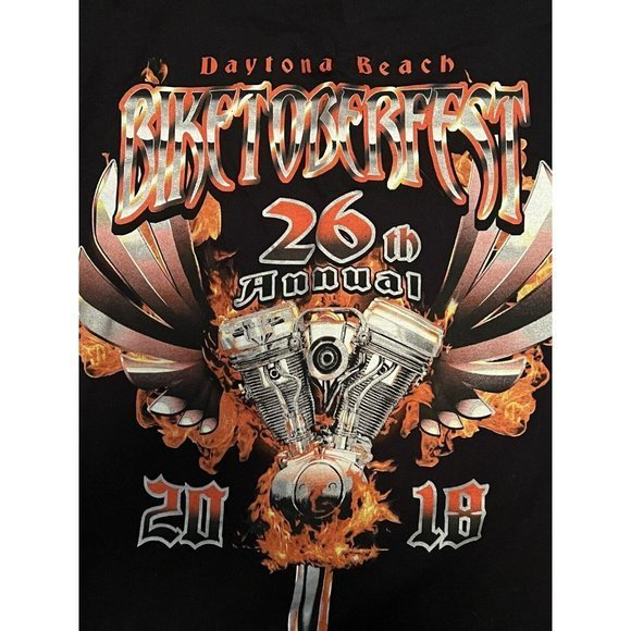 NWOT 2018 Biketoberfest 26th Annual Biker Daytona Beach Mens 3XL Gilman Tshirt - Picture 1 of 8
